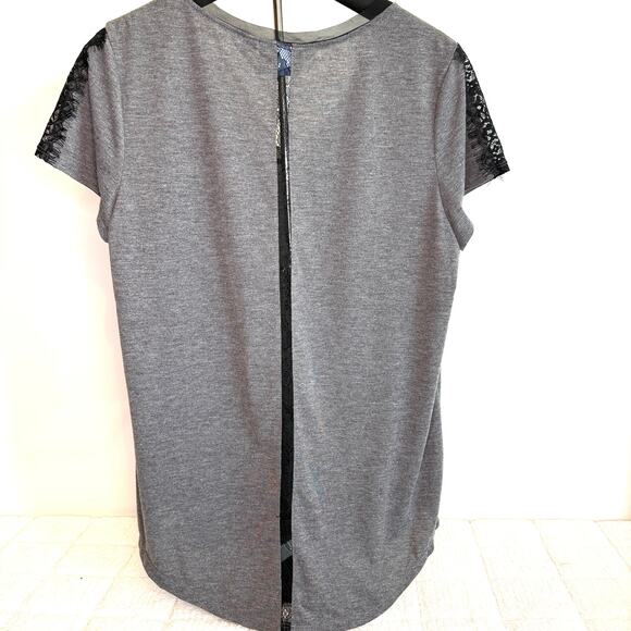 Simply Vera Wang Black Lace Womens Large Top Fairy Grunge Goth Boho Whimsigoth - Picture 2 of 12